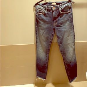 Mother denim size 26, the looker ankle step fray